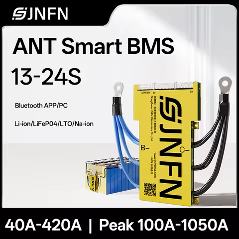 ANT Smart BMS 13S 16s 17S 20S 24S 48V 60V 72V 40A 60A 80A 100A for 3.2v 3.7v 18650/LTO/Li-ion/LifePo