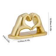 Golden ตกแต่ง Bookends สําหรับชั้นวางหัวใจมือหนังสือประติมากรรมความงามตกแต่งสําหรับห้องนอนห้องนั่งเล