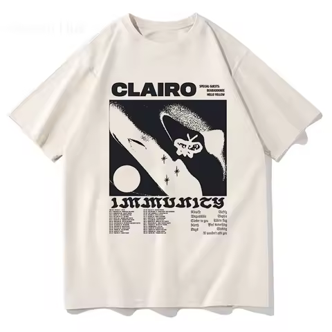 Clairo Merch Charm Bunny T Shirts 2024 MEN Summer Unisex Fashion Tshirt 100% Cotton T-shirts Four Se