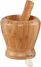 Pestle and Mortar Set, Natural Solid Wood Lightweight Pestle &amp; Mortar Set Durable, Long-Lasting &amp; Easy Cleaning Mixing Bowl,Ideal for Herbs, Spices, Ginger, Garlic Grinder &amp; Crusher,A,L