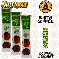NUTRIGOLD - DURIAN 3 IN 1 WHITE COFFEE - INSTANT COFFEEMIX DRINK - TRIPLE & SINGLE SACHET X 30 GRAM