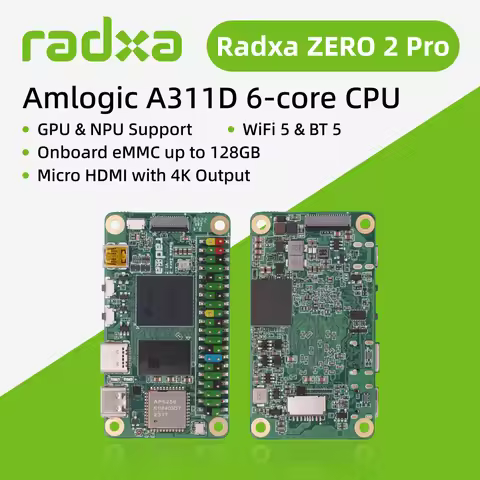 Radxa ZERO 2 Pro SBC Amlogic A311D 6-Core with NPU GPU WiFi 5 BT 5 Onboard eMMC Single Board Compute