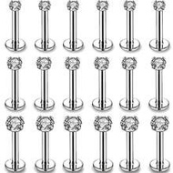 18-Piece 16G Lip Rings, Stainless Steel Medusa Piercing Jewelry, 2mm, 3mm, 4mm Upper Ear Earrings, U