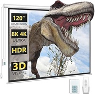 Electric Projector Screen with Remote, DINAH 120 inch Projector Screen, Automatic Air Indoor Project