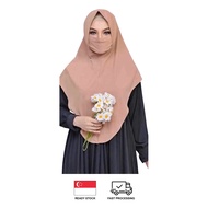 Women's Sarima Moscrepe Instant with Mask Mouth Nose Cover Hijab Tudung