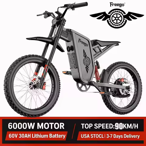 Freego X2 Pro Electric Motorcycle for Adults 6000W Brushless Gearless Motors 30AH Lithium Battery Sp