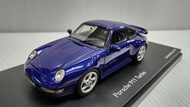 限量絕版品 全新 SCHUCO 1/43 保時捷 PORSCHE 911 TURBO 藍色 ( type 993 )