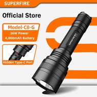 SUPERFIRE C8-G 36W Rechargeable Torchlight 5 Light Modes Ultra Bright Flashlight