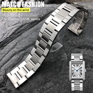 นาฬิกาข้อมือสายเหล็กสเตนเลสอย่างดี20มม. สำหรับนาฬิกาแข็งแรงอุปกรณ์สายรัดสำหรับถังเดี่ยว Santos Cartier