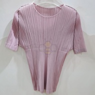 ﹊ Aiden001 -One Size Summer Pleated Basic Fashion Casual Slim Fit All-Match T-Shirt 6910