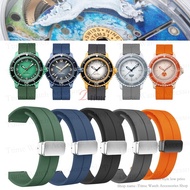 Soft Sport Silicone Strap for Blancpain & S-watch Co Branded Fifty Fathoms with Magnetic Buckle Watc