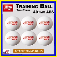 DHS 40+mm ABS High-Quality Table Tennis Training Balls 6Pcs Per Pack Ping Pong Bola