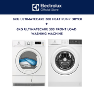 Electrolux Bundle 8kg EWF8024D3WC Front Load Washing Machine + EDH804H3WB Heat Pump Dryer 2 Years Wa