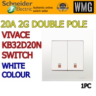 ( 1 pc) Schneider Vivace Power Point Light Switch Modern Suis Besar Cantik Good Quality Double Pole 