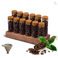 12pcs Single Dose Coffee Bean Storage Tubes Borosilicate Glass Coffee Bean Cellar Container with Lid