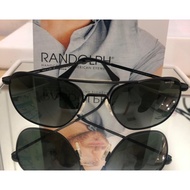 RANDOLPH SUNGLASSES AVIATOR COLOR MATTE BLACK/G15 SIZE 58 140