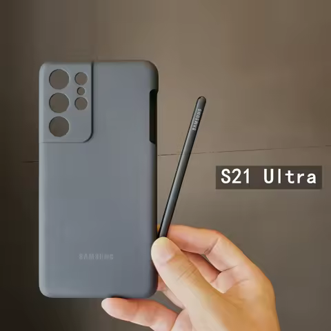 Samsung Galaxy S21 Ultra Phone S Pen Stylus Silicone Case Soft-Touch Back Protective Cover Built-in 