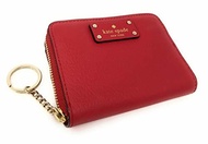 Kate Spade Grove Street Dani Leather Zip Around Wallet Key Chain Ring Red