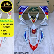 (STICKER TANAM/AIRBRUSH) RAPIDO COVER SET HONDA RS150 RS150R V1/V2/V3 GUNDAM SERIES (34) WHITE