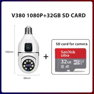 V380 CCTV Bulb Camera Dual Lens 360° Monitor 8MP HD CCTV Camera With Voice Night Vision Wireless Camera Cctv