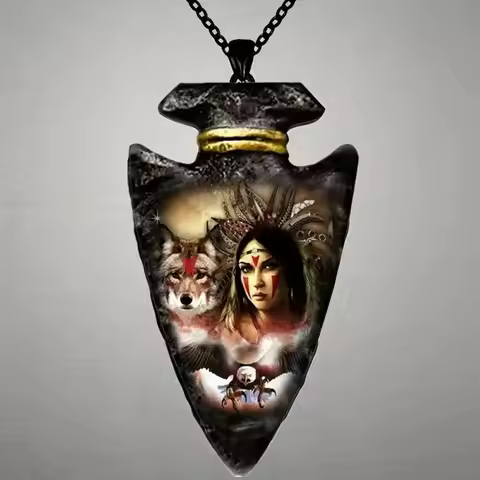 Indian Elder Pendant Animal Necklace Hip Hop Black Link Chain Necklace Men's Necklace Valentine's Da