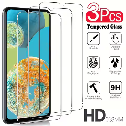 3Pcs Tempered Glass For Samsung Galaxy F14 F23 F42 F54 M54 M14 M23 M33 5G A13 A23 A24 A70S Screen Pr