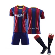 [In Stock] NO.10 Leo Messis Men Kids Boy Short Sleeve Football Jersey 20-21 Season FCS Barcelonas Fo