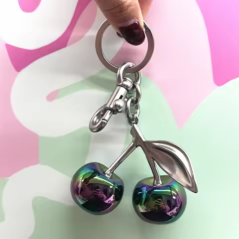 Fashion Gradient Color Cherry Pendant For Coach Handbag Shoulder Bags Accessories Gift Women's Cherr