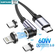 Suntaiho Micro USB Quick Charging 60W PD Magnetic Charger Cable USB C To Type C Cable 27W Fast Charg