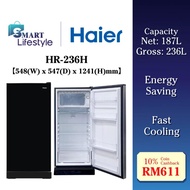 Haier One Door Refrigerator / Fast Cooling / LED Light / Antibacterial (236L) HR-236H
