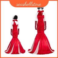 Fancy De Cruella Vil Kuyla Costume With Long Evening Gown And Detailed Accessories