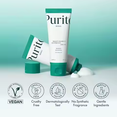 Purito Bamboo Extract Panthenol Repair Face Cream Improves Skin Elasticity Anti-oxidation Provitamin