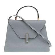 Valextra 中型 Iside 皮革淺藍色手提包，藍色，1435 [二手] 狀況極佳