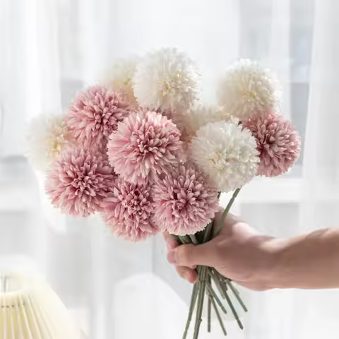 3/5Pcs Hydrangea Rose Head Flower Valentine's Day Party Birthdays Home Room Decoration New Year's We