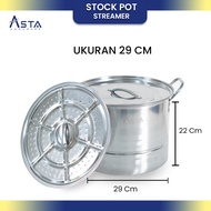 Asta Panci Dandang Kukus Stainless Steel Stock Pot Steamer Tebal