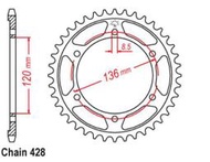 高雄[哈利輪胎] 太陽牌 JT齒盤 Kawasaki XT250 X Serow 羚羊250   齒盤 鋼製 鏈條428