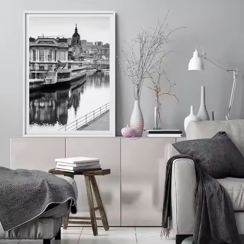 Spain Bilbao Poster Black And White Print Travel Art Canvas Painting Wall Picture Home Decor quadro 