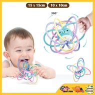 (Yoyoy) Baby Toy Teether Hand Ball Manhattan Balls Handbell Soft Rattles Gigitan Bola Mainan Bayi yo