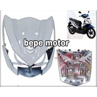 TERMURAH PAKETAN TAMENG DEPAN MOTOR HONDA BEAT FI TAHUN 2012 2013 2014 2015 2016 WARNA PUTIH TAMENG DEPAN LAMPU DEPAN DAN LAMPU SEN