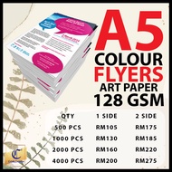 A5 flyers / brochures Printing 128 GSM ART PAPER KERTAS LINCIN