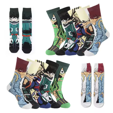 My Hero Academia Anime Boku no Midoriya Izuku Bakugou Katsuki Todoroki Shoto Socks Cosplay Academia 
