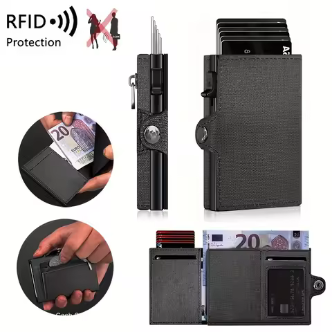 2025 New Fashion True Pickup Bag Automatic Pop up Metal Wallet RFID Anti theft Brush Large Capacity 