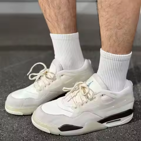 Jordan Air Jordan 4 RM Comfortable Versatile Shock-Absorbing and Durable Men's Sneakers, Off-White I