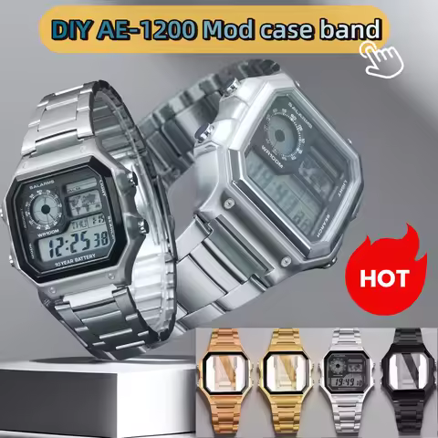 For Casio AE-1200WH AE-1300 Metal Bezel strap Mirror Waterproof Ring Tools AE1200 Stainless Steel Ca