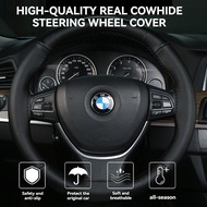 Penutup stereng kereta kulit tulen, saiz M 38cm, jahit tangan dengan jarum dan benang LCDB