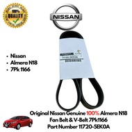 Original Nissan Genuine 100% Almera 1.0 N18 Fan Belt & V-Belt 7Pk1166  11720-5EK0A