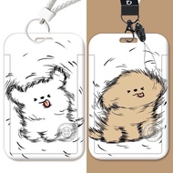 Puppy-themed water-resistant campus ID card holder, student access control card holder, work ID card
