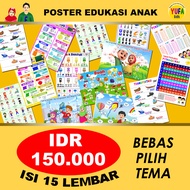 Paket promo 2 - Poster Edukasi Anak - Poster belajar anak - Poster wipe and clean - perlengkapan bel