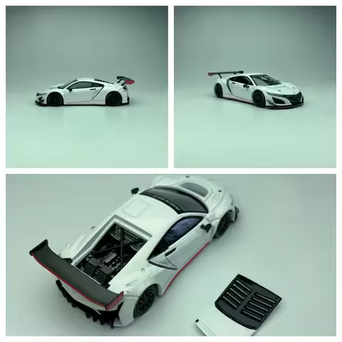 Pop Race NSX GT3 EVO22 White 640280 1/64 1/6 Diecast Model Car Collection Limited Edition Alloy