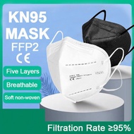 KN95 CE FFP2 MASK 5 LAYERS PROTECTION  & 10 /50pcs Disposable Face Mask 3PLY Disposable BLACK Face M